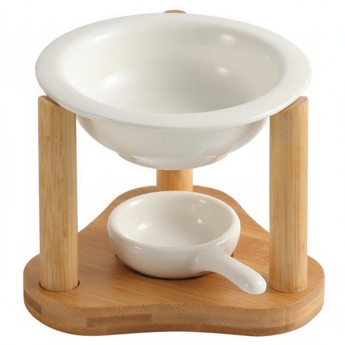 Ceramic oil warmer bamboo - warmer,